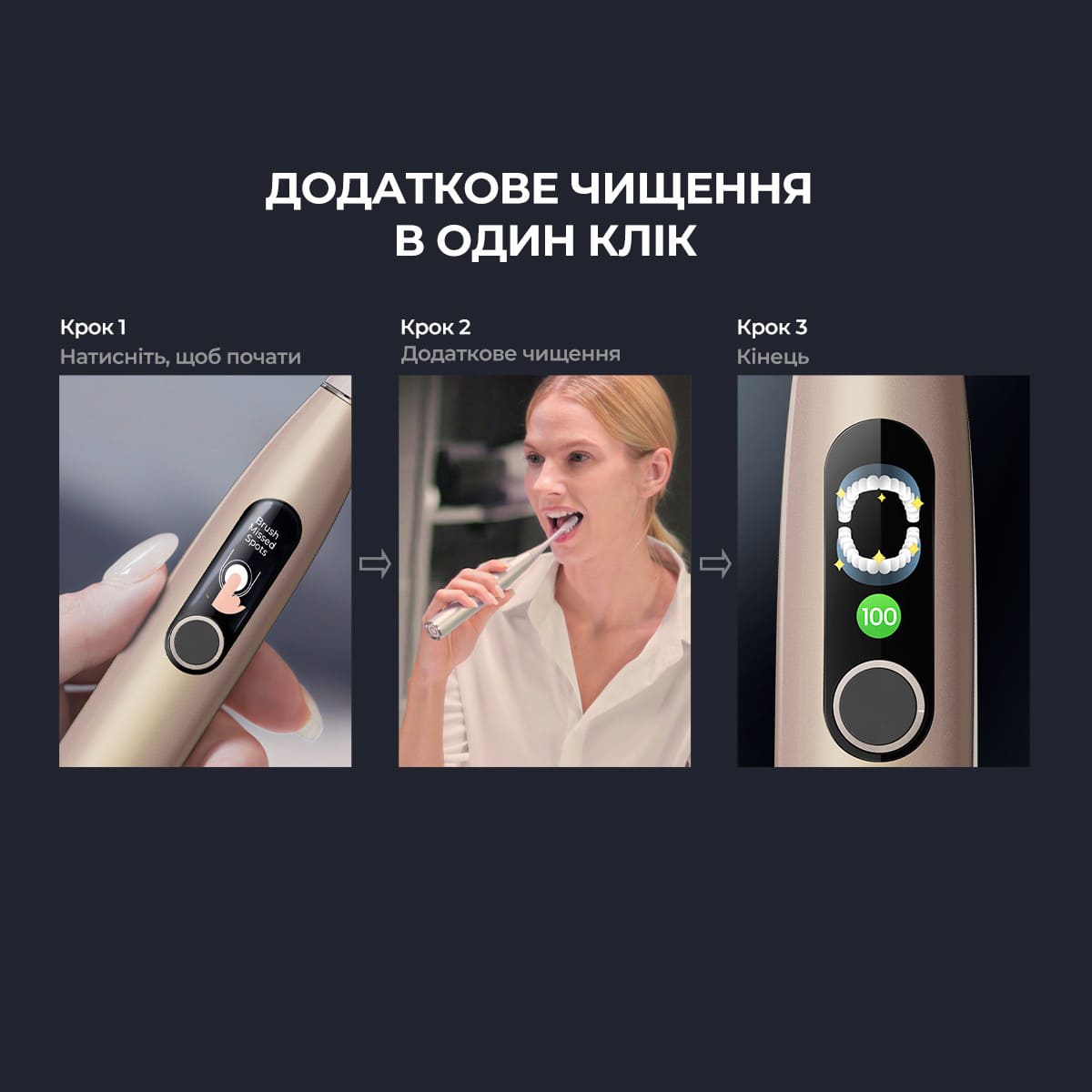 Електрична зубна щітка Oclean X Pro Digital Duo Set Dark Blue +